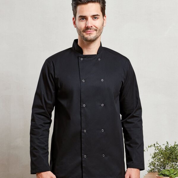 Premier Studded Front Long Sleeve Chef's Jacket Thumbnail