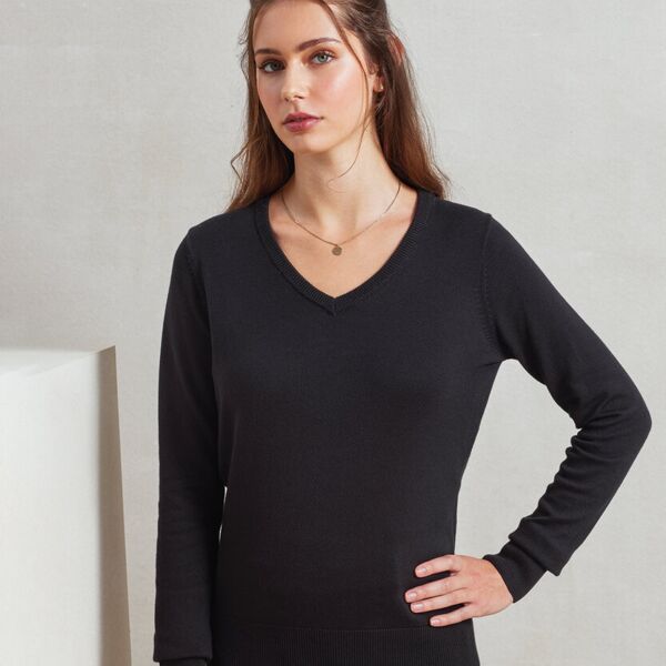 Premier Women's v-neck knitted sweater Thumbnail