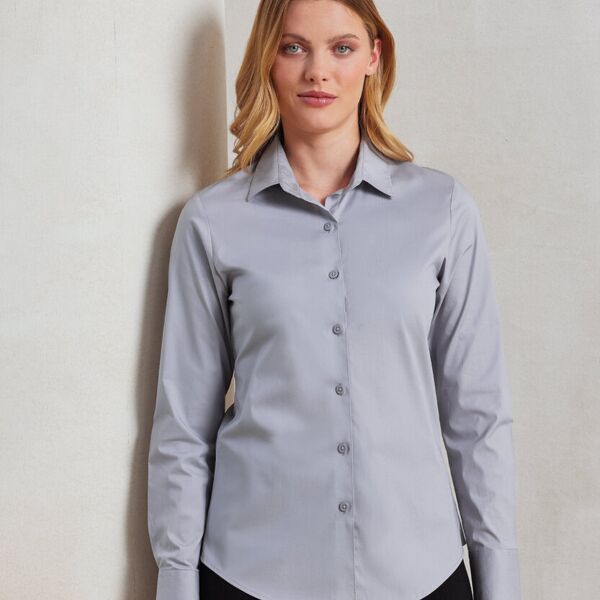 Premier stretch fit cotton poplin long sleeve blouse (PR344) Thumbnail