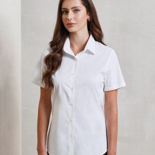 Premier stretch fit cotton poplin short sleeve blouse (PR346) Thumbnail