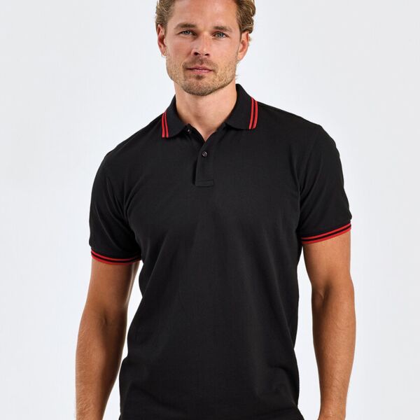 Men's classic fit tipped polo (AQ011) Thumbnail